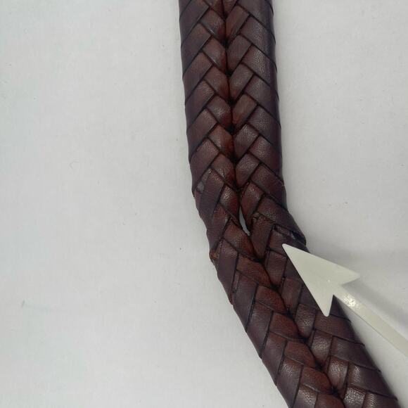 COACH Belt Size 36" Braided Leather Brown Business Office Classic *Damaged* - Picture 6 of 16